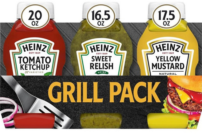 Heinz 케첩 스위트 렐리시 옐로우 머스터드 그릴 팩 3종, 1개