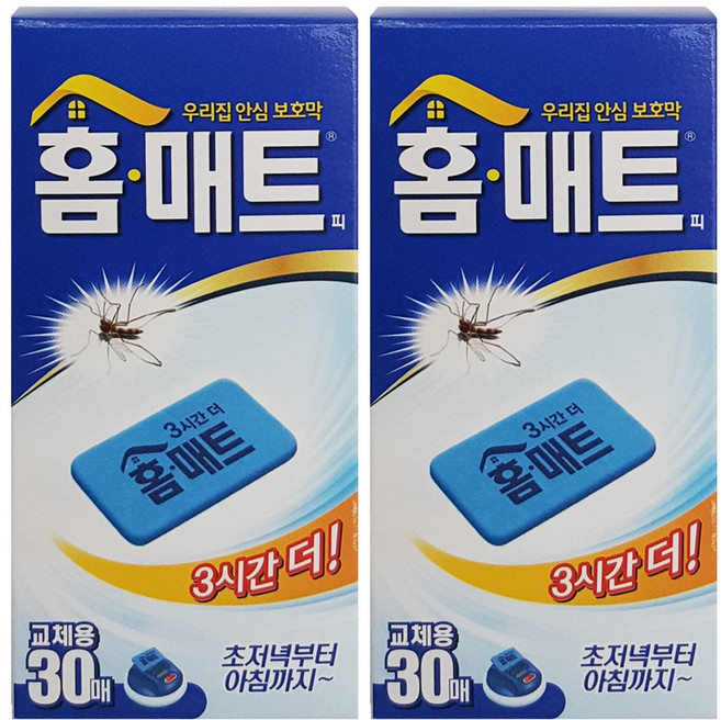 홈매트 모기살충제 교체용 리필 30p, 30g, 2개