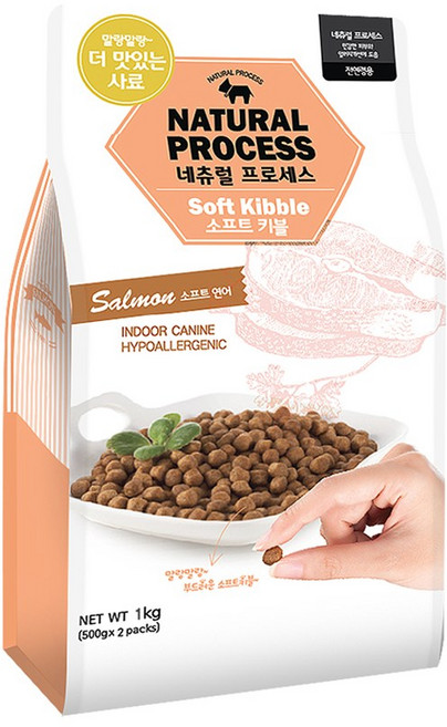 네츄럴프로세스 소프트키블 연어 1kg /말랑해서 맛있는 강아지사료, 1개