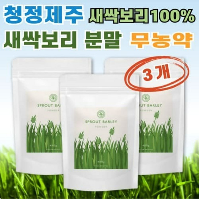 국내산100프로 제주 발아 새싹보리 분말 느랑풀 사포나린 400gx3개 폴리코사놀 아미노산 무농약 푸른들, 400g