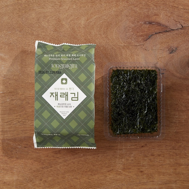 [통미 조미김] 게눈감추듯 순삭 죽염 재래 도시락김, 12개, 4g
