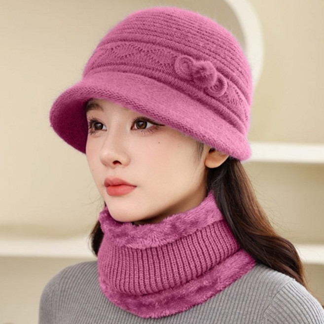 데이즈원 여성 여자 겨울 모자 털모자 방한 보온 넥워머 엘본모자
