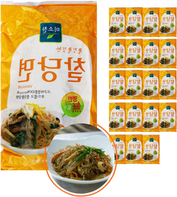 쫄깃한 찰당면 500gx20 쫀득한 통통 사리 찜닭 부대 찌개 마라 탕 훠궈 떡볶이 업소용가게, 500g