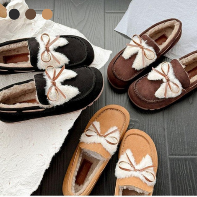 페조 여성 겨울단화 기모 플랫슈즈 로퍼 따뜻한 모카신 방한 PZSL-LUX-5588