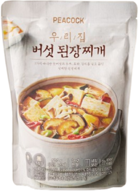 피코크 우리집 버섯된장찌개 500g, 2개