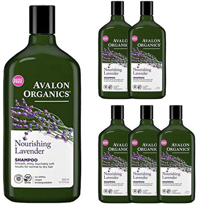 아발론오가닉스 너리싱 라벤더 샴푸 비건, 325ml, 6개