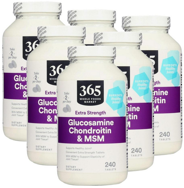 365홀푸드마켓 글루코사민 콘드로이친 엠에스엠 엑스트라스트렝스 365 Whole Foods Market Glucosamine Chondriotin MSM, 240정, 6개, 240정