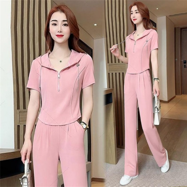 여성 트레이닝복세트 / 반팔티 + 여름바지 / 티셔츠 / 후드티 / 블라우스 / 여성바지 / TZ8041615 37