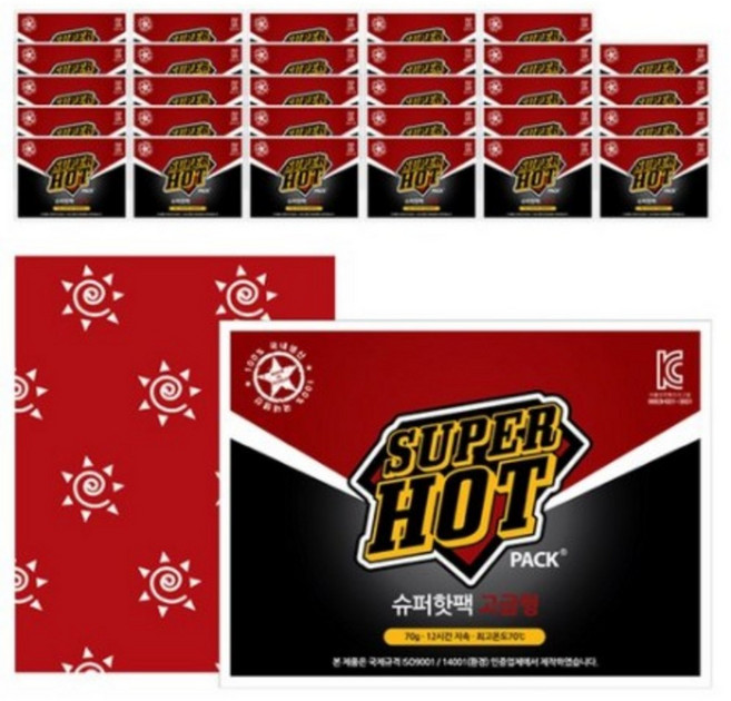 유오피스 포켓형 슈퍼핫팩 70g, 30개