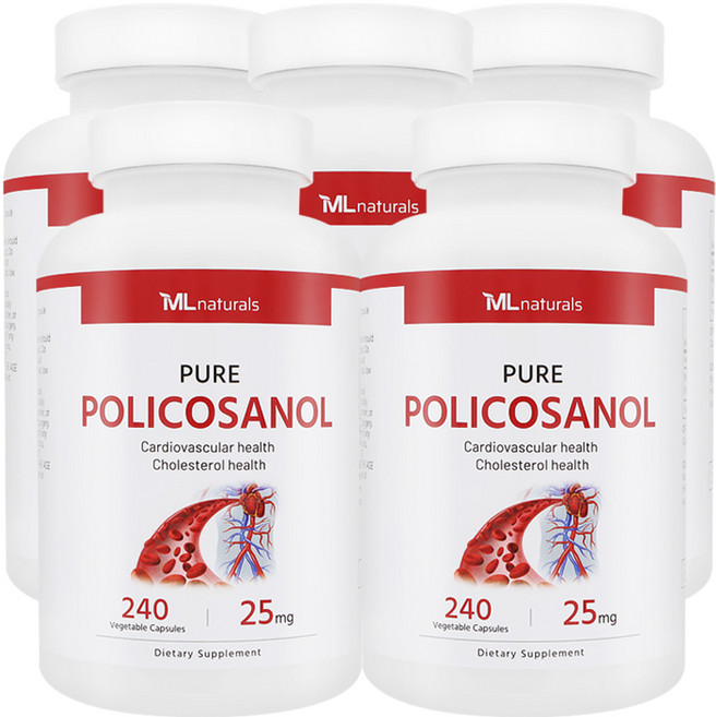 5병 마이라이프 내추럴스 폴리코사놀 25mg 240정(총지방족 95%/옥타코사놀 61%) (40개월), 240정, 5개