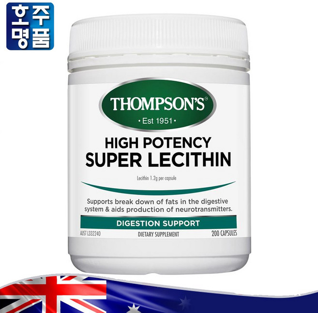 Thompson's High Potency Super Lecithin 200 Capsules, 1개, 200정