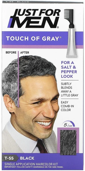 Just for Men Touch of Gray 빗으로 바르는 모발 염색제 블랙 T-55 1.4oz(40g), JustforMenTouchofGray빗으로바르는모발염, 1개 - 쿠팡