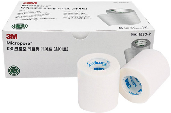 3M 종이반창고 (마이크로포) 흰색 1530-2 6롤, 1박스