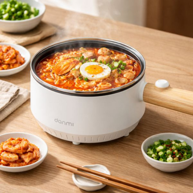 단미 라면포트 프라이팬 멀티쿠커 전기냄비 샤브샤브 전골냄비 1.2L EK04, EK04 화이트