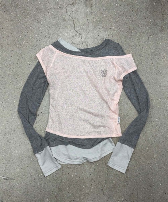 SCULPTOR Lazy Layered Tee Pale Pink