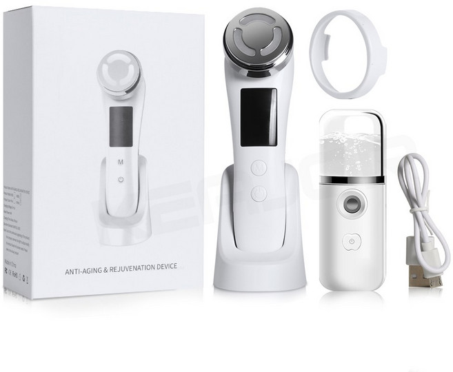 얼굴 마사지 기계 리프트 전류 EMS 리프팅 장치 미세 RF 고주파 강화, white add spray