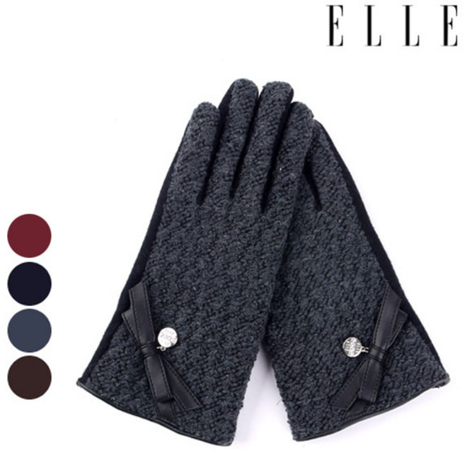 [엘르]여성용 장갑 팝콘E사이드리본 ELW-13015BR