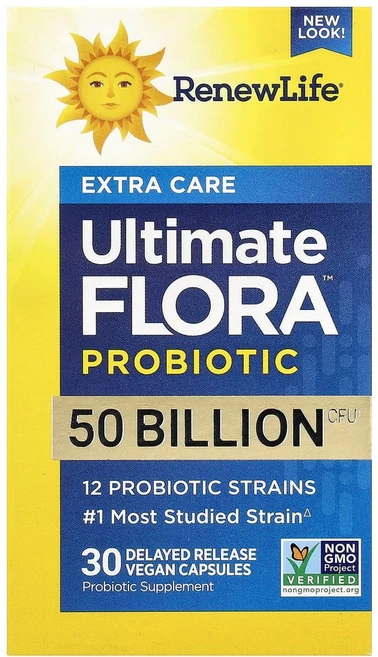 리뉴라이프 얼티밋 Flora 엑스트라 케어 프로바이오틱 500억 생배양균 베지캡슐 30정, 1개 - 쿠팡