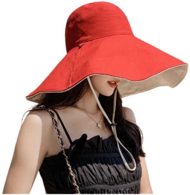 DarjinQD 여성용 챙넓은 썬캡 양면착용 챙모자