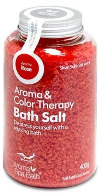 100%국산 [국내특허]아로마 컬러 테라피 바스솔트 허브 장미향 400g, 1개 - 쿠팡