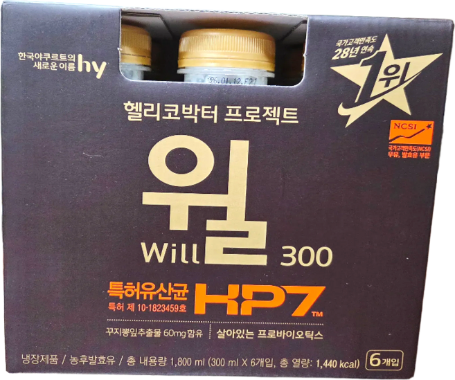 코스트코 HY 헬리코박터 프로젝트윌(300mlx6개입) /냉장, 1개, 1.8L