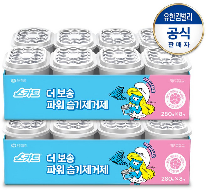 스카트 더 보송 파워 습기제거제 스머프에디션, 16개, 280g