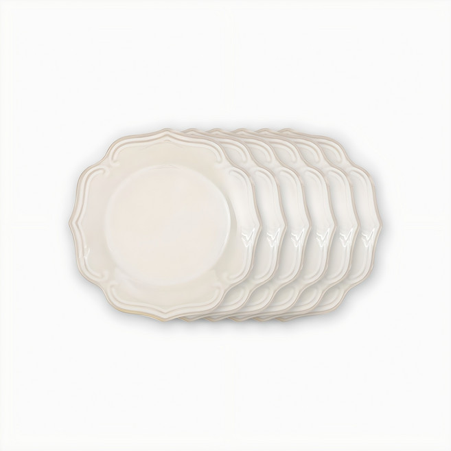 쓰임 스테이블 접시 소, 6개, 단품, 화이트