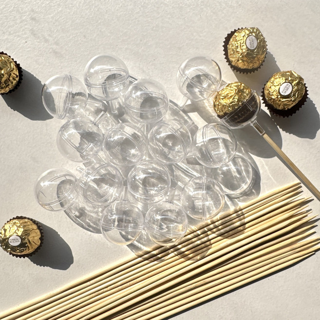 더 라넌큘러스 플라워 초콜릿 꽃다발 만들기 키트, 20개, 투명