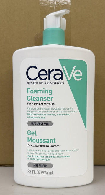 CeraVe 溫和泡沫潔膚露 添加3種必需神經醯胺、菸鹼醯胺與玻尿酸, 1個, 976ml