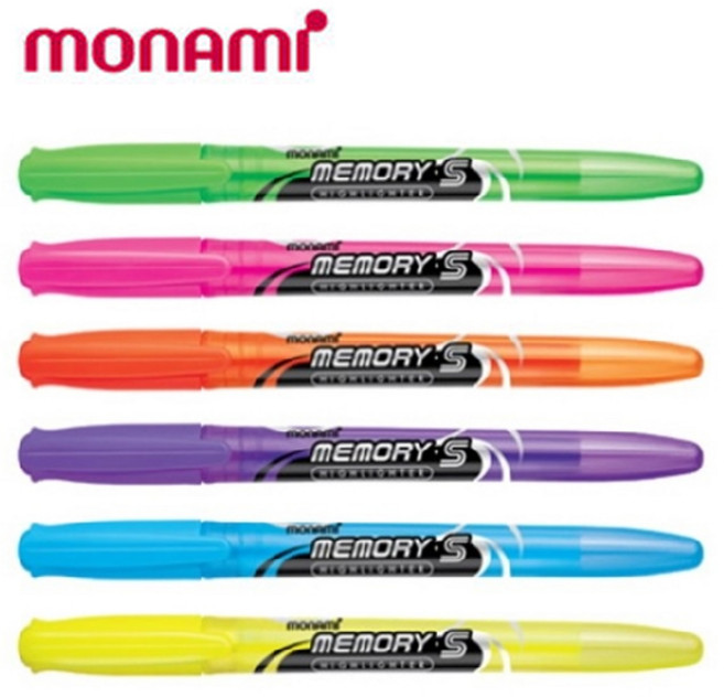 monami [monami]모나미 메모리 S 형광펜 (6가지컬러), 녹색
