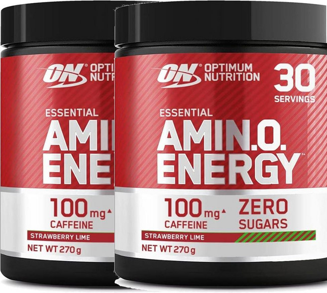 영국 옵티멈 뉴트리션 Optimum Amino Energy 아미노 에너지 프리 워크아웃 파우더 딸기 라임맛, 270g, 2개