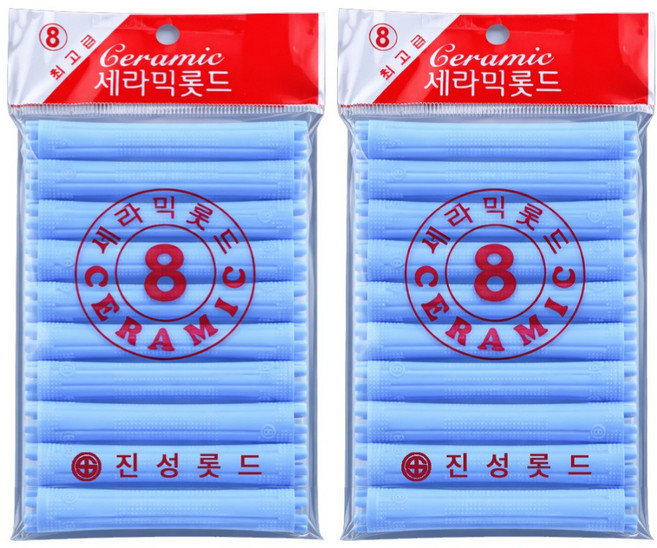 오라이브 진성 셀프파마 세라믹 헤어 롯드 8호, 2개, 하늘