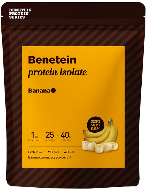베네틴 프로틴 쉐이크 WPI 함유 아이솔레이트 바나나맛, 1개, 1kg