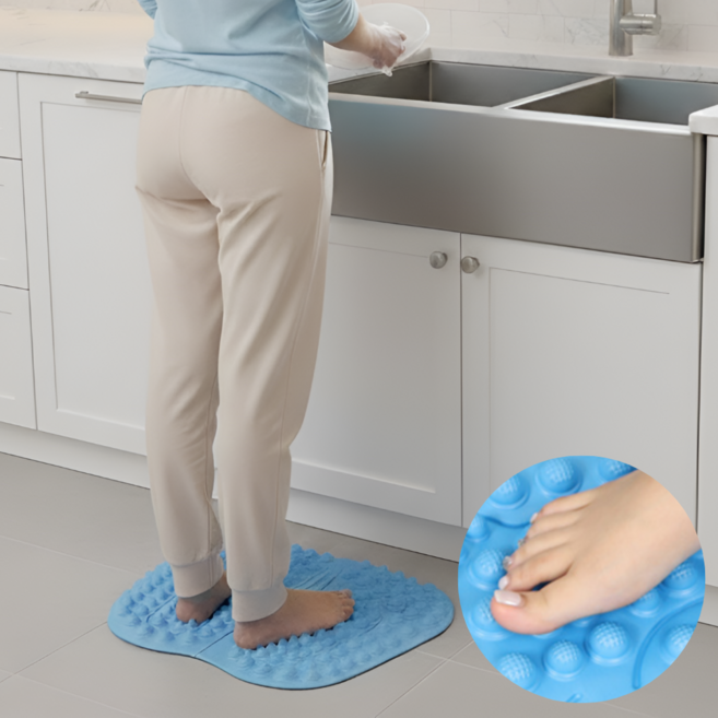 제네시픽 발지압판 주방 발바닥 지압매트, 하늘색, 1개