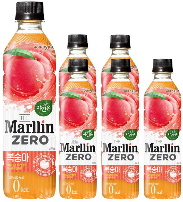 웅진 자연은 말린 복숭아, 500ml, 6개