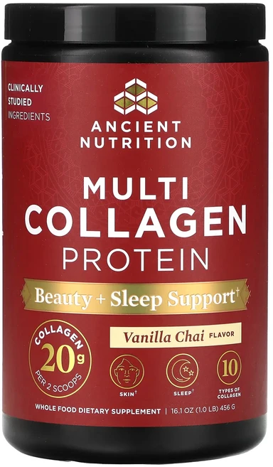 몸관리하세요 겨울입니다 Ancient Nutrition Multi Collagen Protein 뷰티 및 수면 보조 바닐라 차이 456g(1lb) 특별관리진행, AncientNutritionMultiCollagenP, 456g, 1개 - 쿠팡