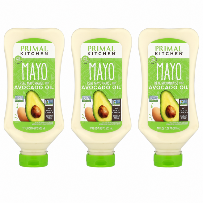 프라이멀키친 아보카도오일 마요 천연 마요네즈 키토 팔레오, 3개, 503ml