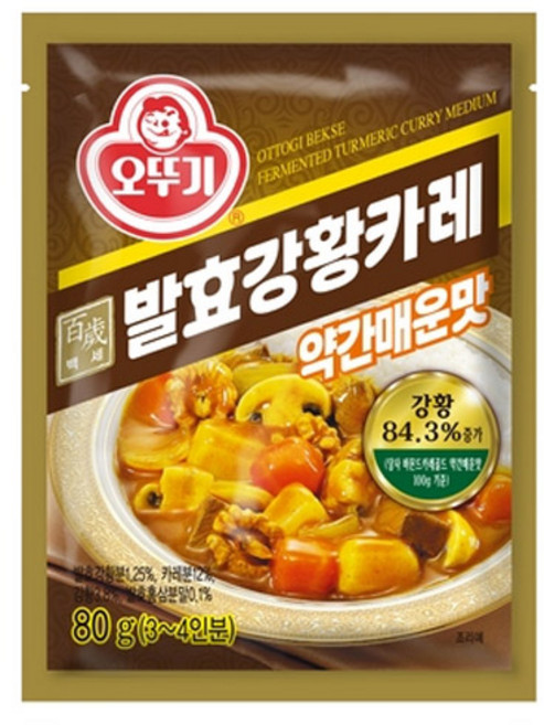 오뚜기 백세 발효 강황 카레, 80g, 1개