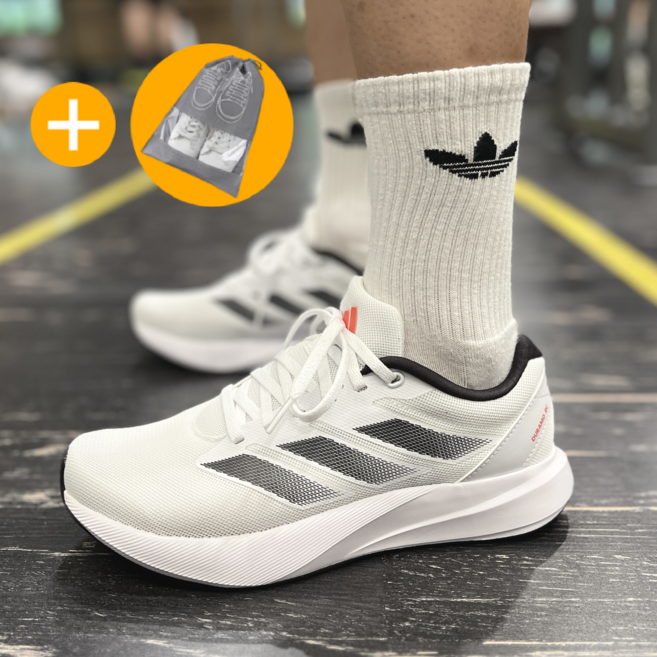아디다스 듀라모 남성 여성 런닝화 발편한 운동화 마라톤화 조깅화 헬스화 화이트그레이 슈즈케이스 포함