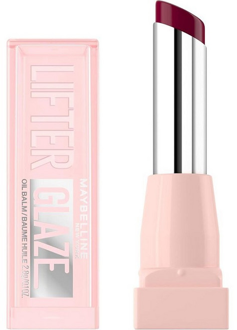 MAYBELLINE Lifter 글레이즈 오일 밤 히알루론산 및 수분 공급 오일 블렌드 24시간 부드럽고 촉촉한 광택 체리 스월 (시어 체리 레드), 아사이 글레이즈