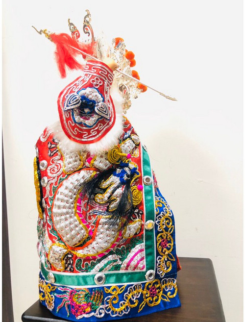 華誠 一尺三 站身 中壇元帥 三太子 手工披風 龍袍 神衣 神明衣 現貨三色, 紅色