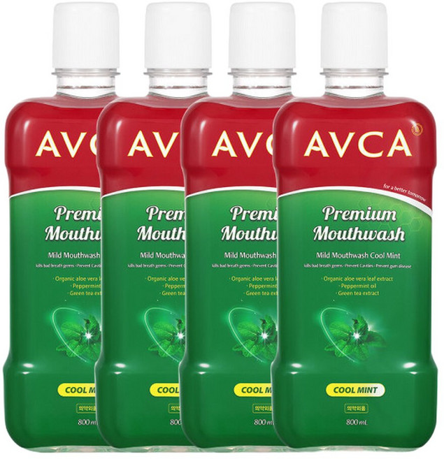 아브카 구강청결제 대용량 가글 800mlx4개 쿨민트, 4개