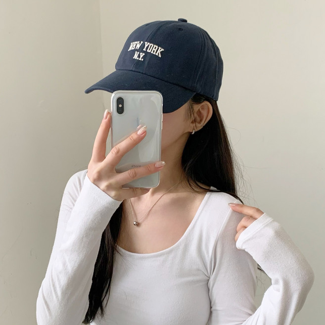 디아쿠아 남녀공용 NY 뉴욕 심플 자수 야구모자 볼캡 모자