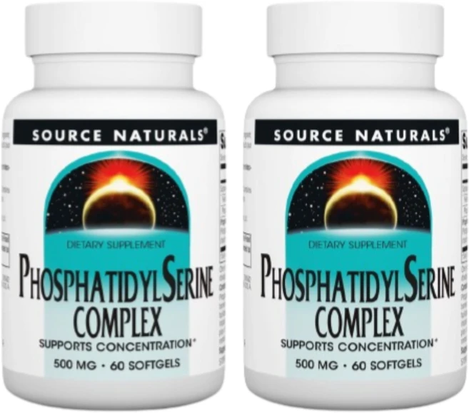 Source Naturals 포스파티딜세린 세린 복합체 500mg 소프트젤 60정 2 SET, 2개 - 쿠팡