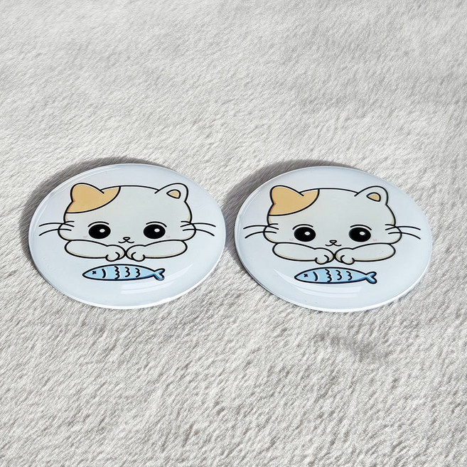 톡태그키 RFID 도어락 스티커 카드키 그립톡사이즈 빅라인, 2개, 빅 배고픈뚱냥이