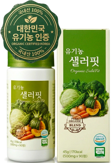 샐러핏 샐러드 식이섬유 정 국내산 유기농, 1개, 90정