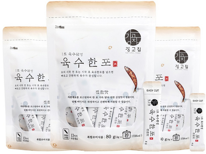 강고집 육수한포 진한맛 80g, 3개