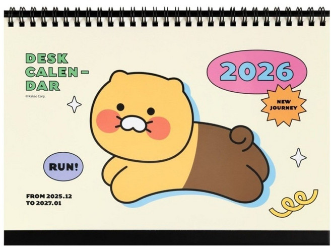 춘식이 2026년 베이직 탁상 캘린더, 아이보리색, 1개