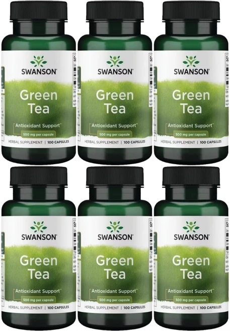 스완슨 녹차 500mg, 6팩, 100정 - 쿠팡
