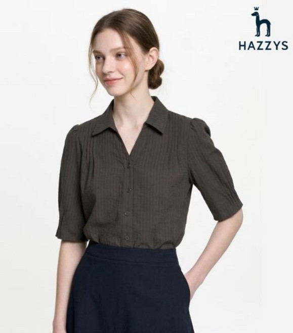 국내백화점 헤지스 레이디스 26SS 코튼 도비 러플 블라우스 여성 로맨틱